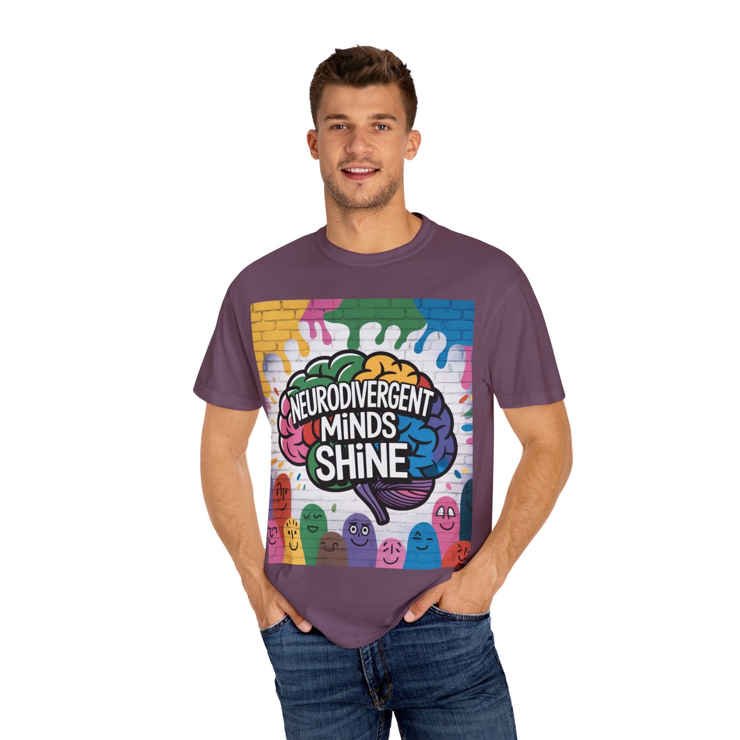 Neurodivergent Minds Shine T-Shirt | Unisex Graphic Tee, Colorful Awareness Shirt, Gift for Neurodiverse Friends, Fun Casual Wear, Artsy Tee