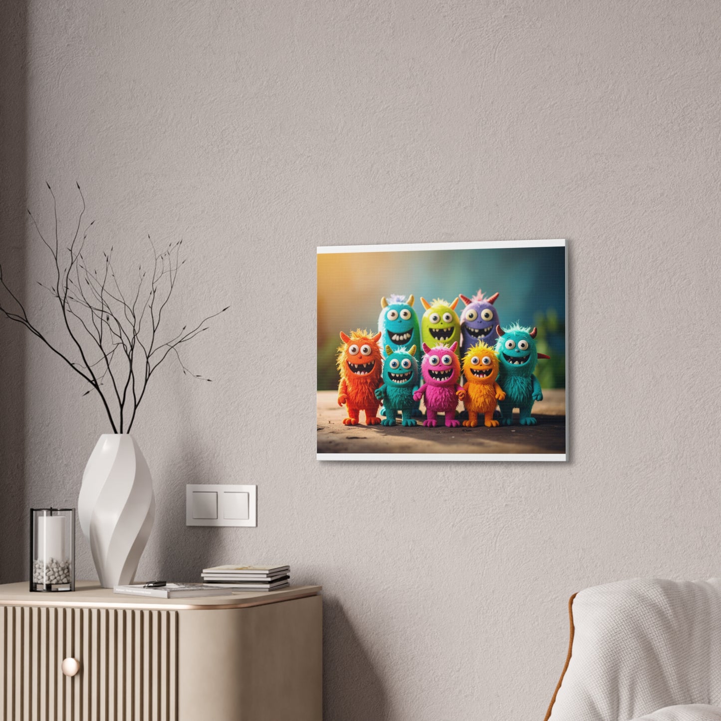 Colorful Monster Art Canvas