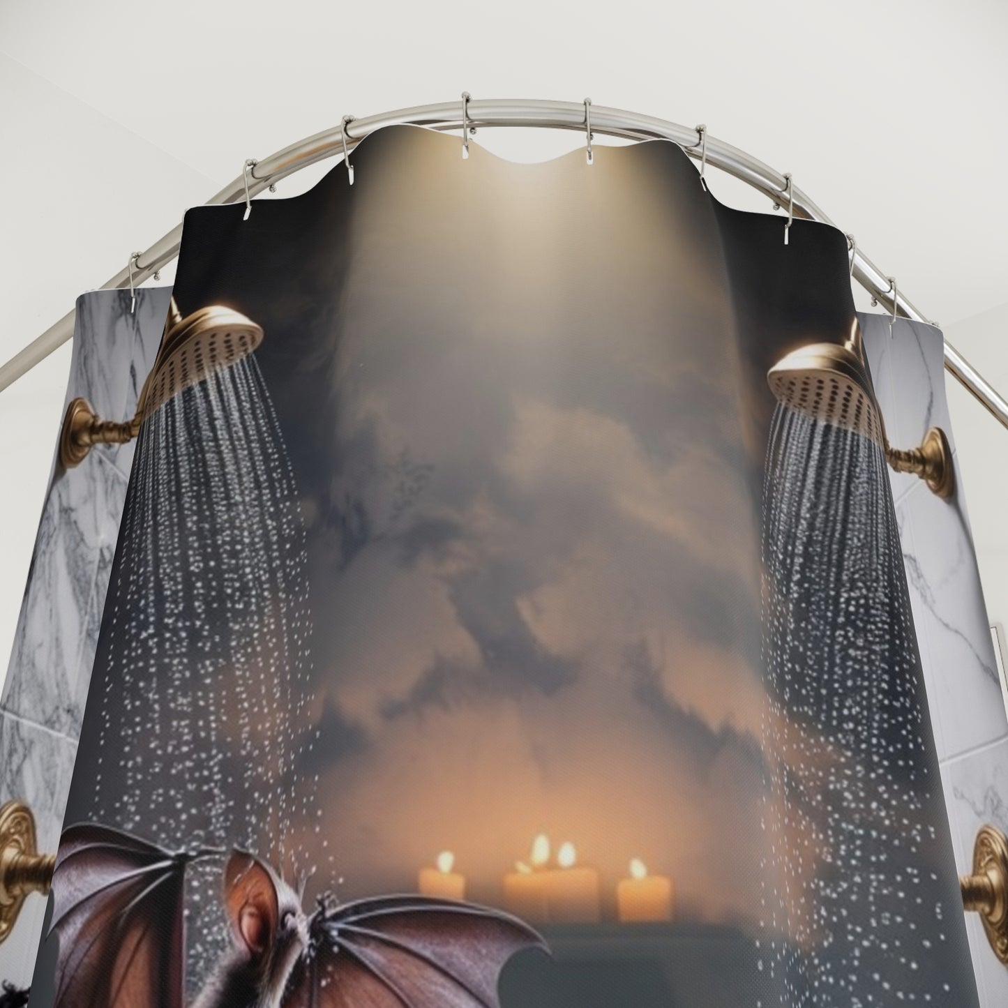 Shower Curtains - Batty Halloween Clean Design