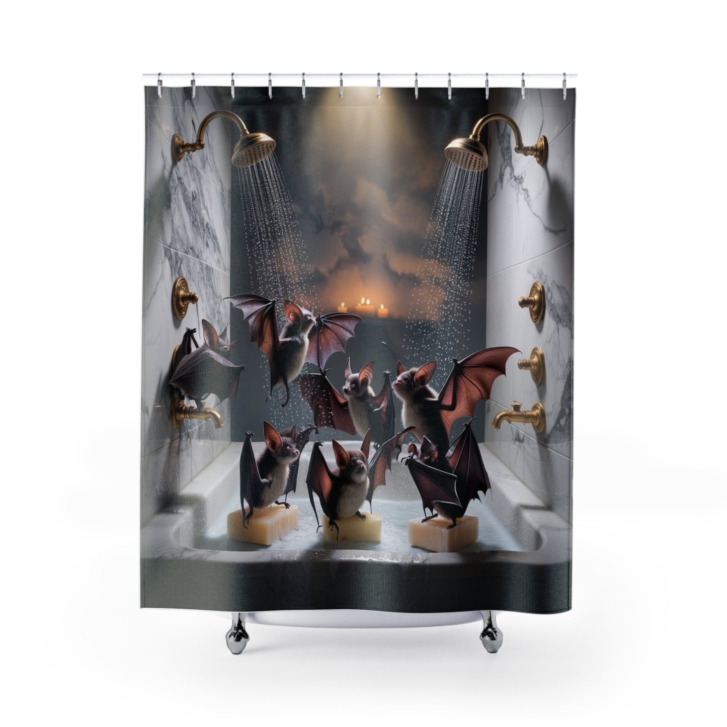 Shower Curtains - Batty Halloween Clean Design