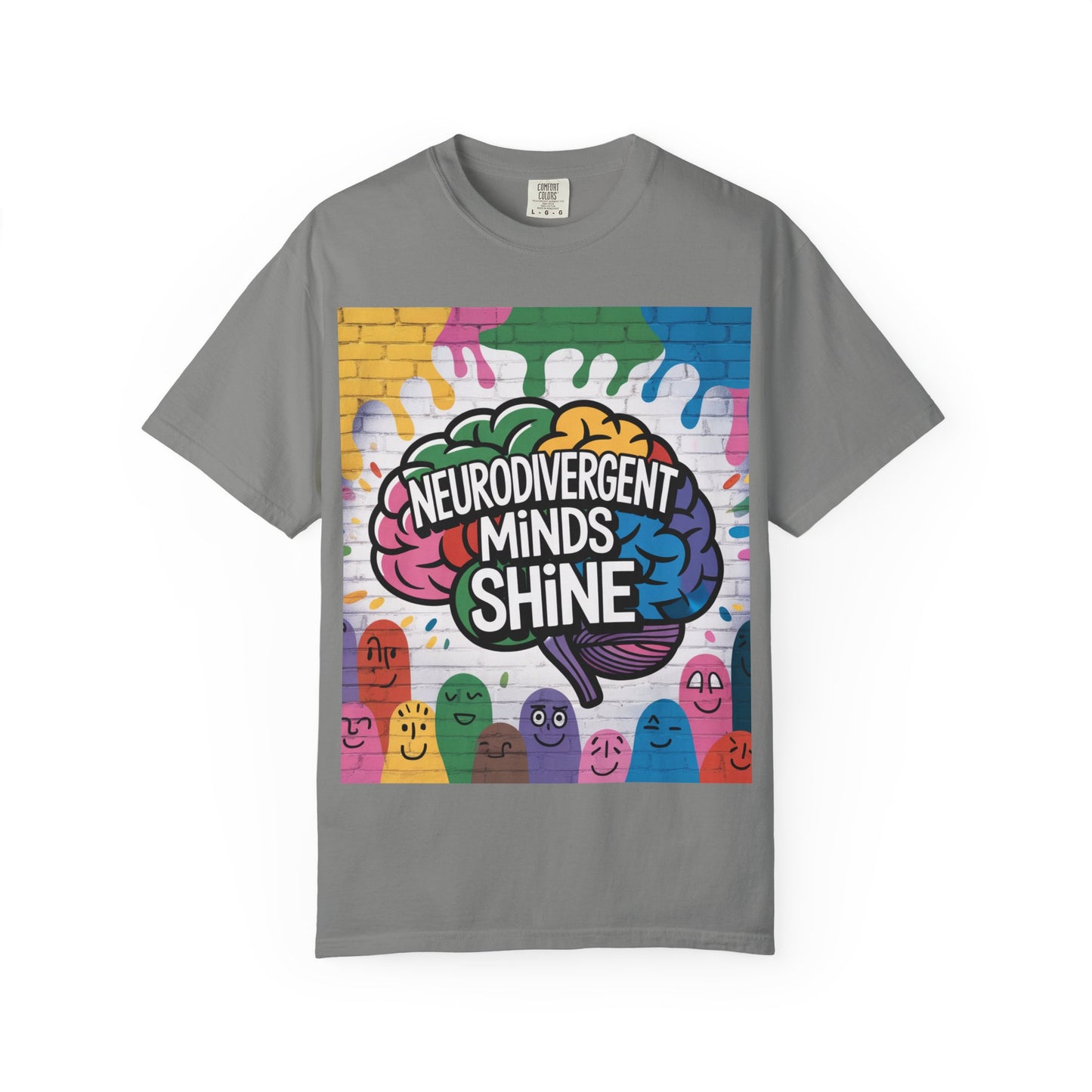 Neurodivergent Minds Shine T-Shirt | Unisex Graphic Tee, Colorful Awareness Shirt, Gift for Neurodiverse Friends, Fun Casual Wear, Artsy Tee