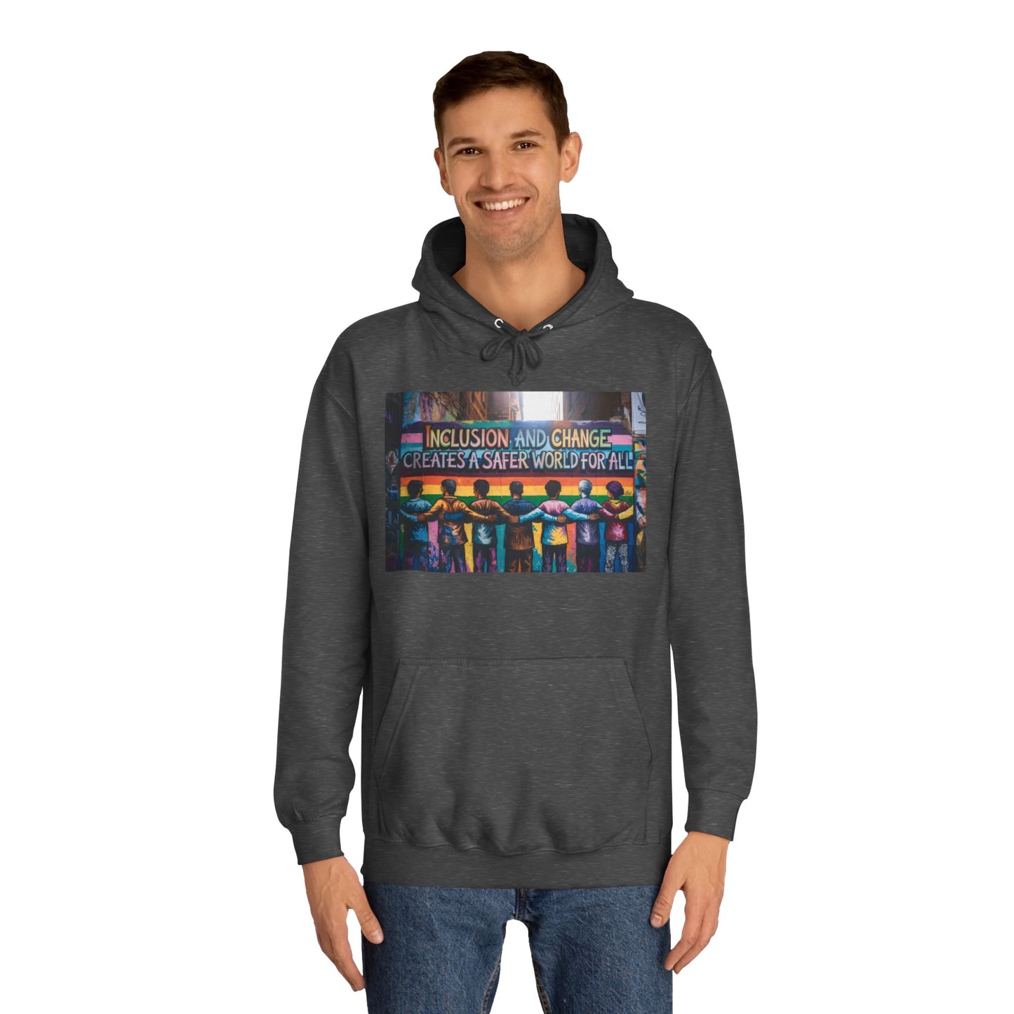 Inclusive Change College Hoodie | Unisex Hooded Sweatshirt, Campus Apparel, Student Gift, Social Justice Hoodie, College Spirit Wear