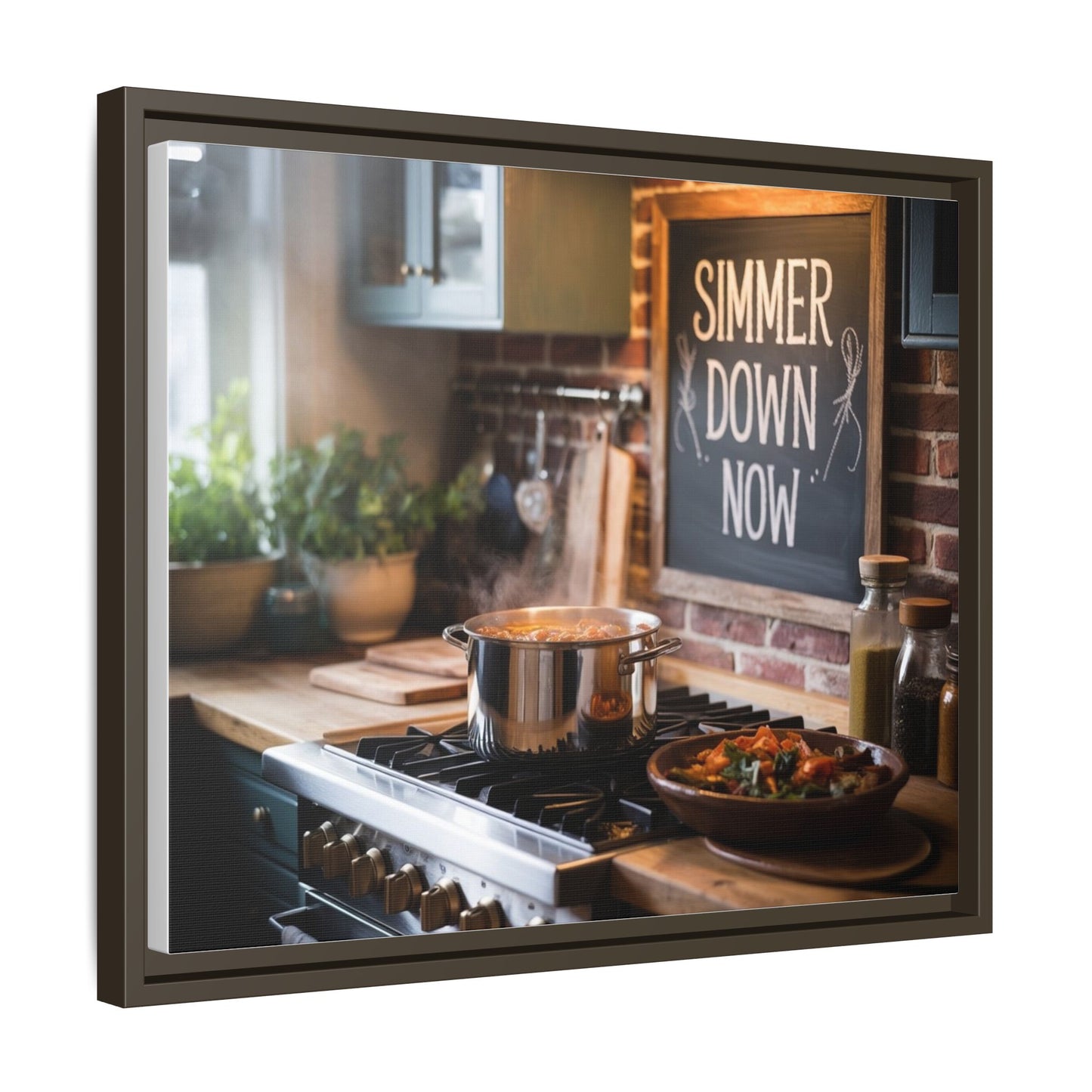 Framed Kitchen Wall Art - Simmer Down Now