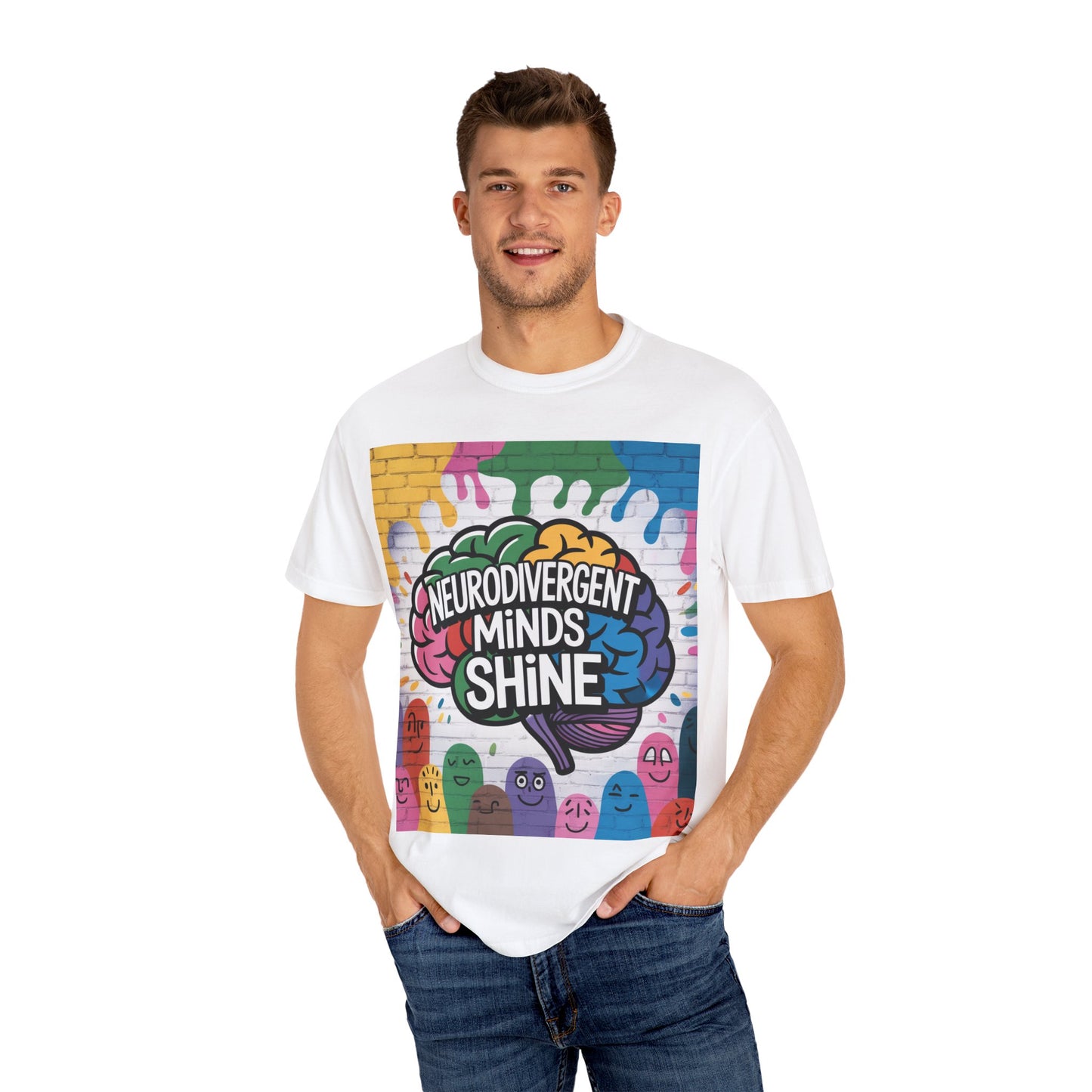 Neurodivergent Minds Shine T-Shirt | Unisex Graphic Tee, Colorful Awareness Shirt, Gift for Neurodiverse Friends, Fun Casual Wear, Artsy Tee