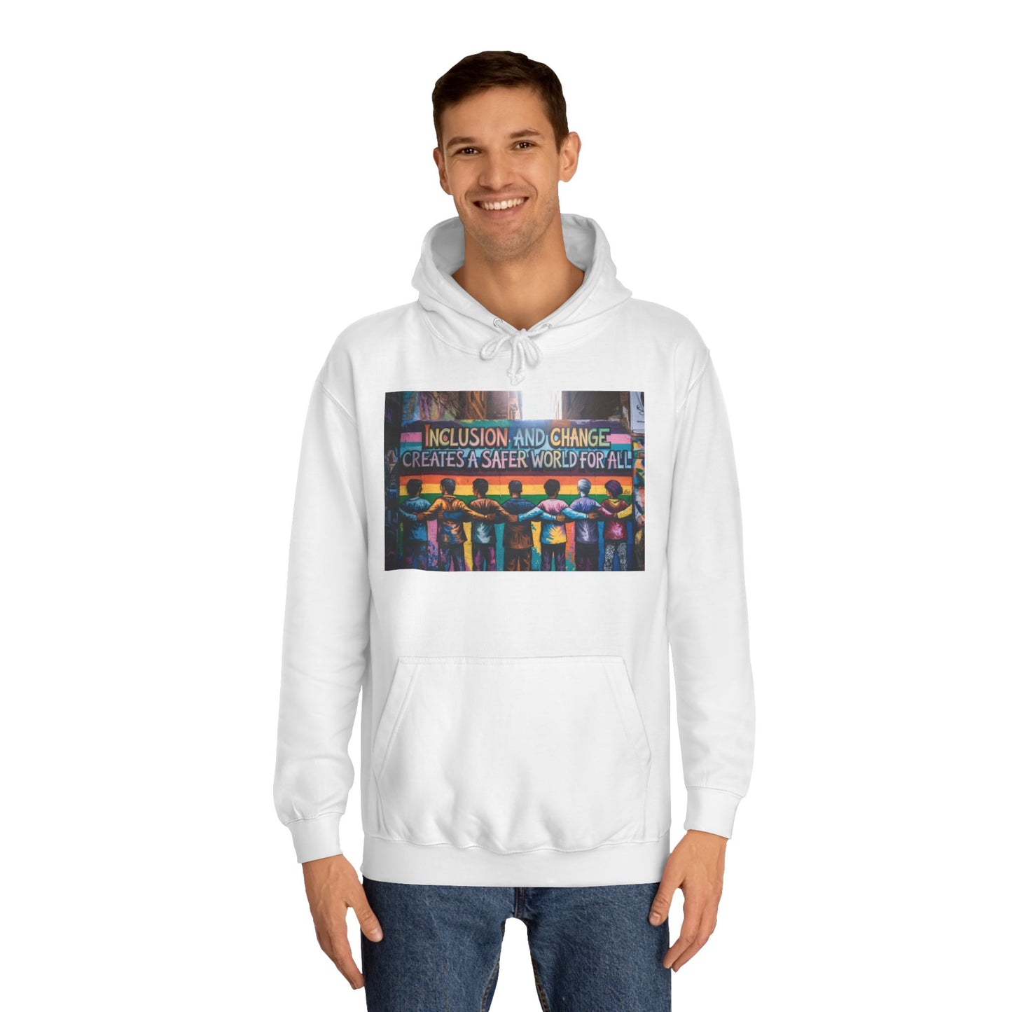 Inclusive Change College Hoodie | Unisex Hooded Sweatshirt, Campus Apparel, Student Gift, Social Justice Hoodie, College Spirit Wear