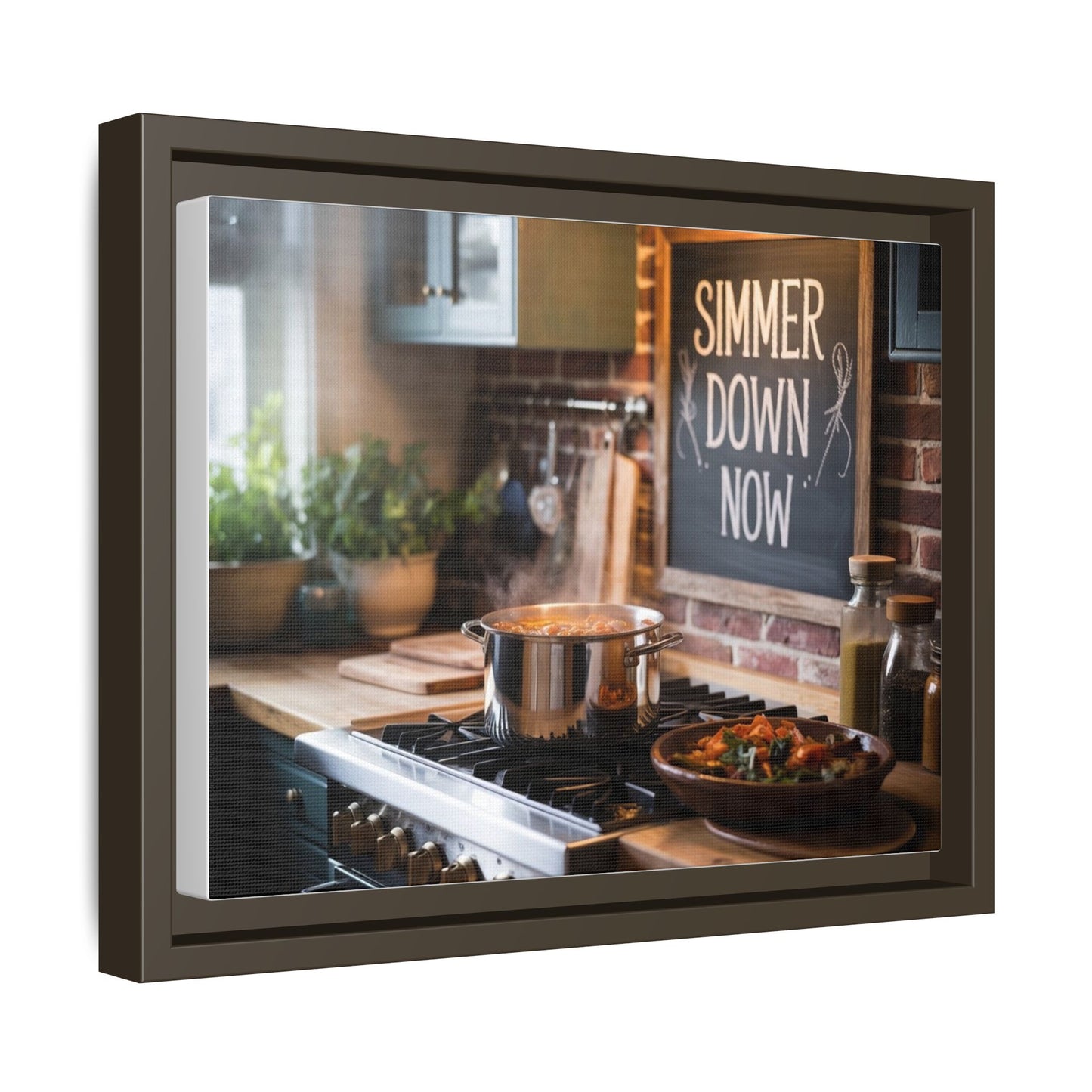 Framed Kitchen Wall Art - Simmer Down Now