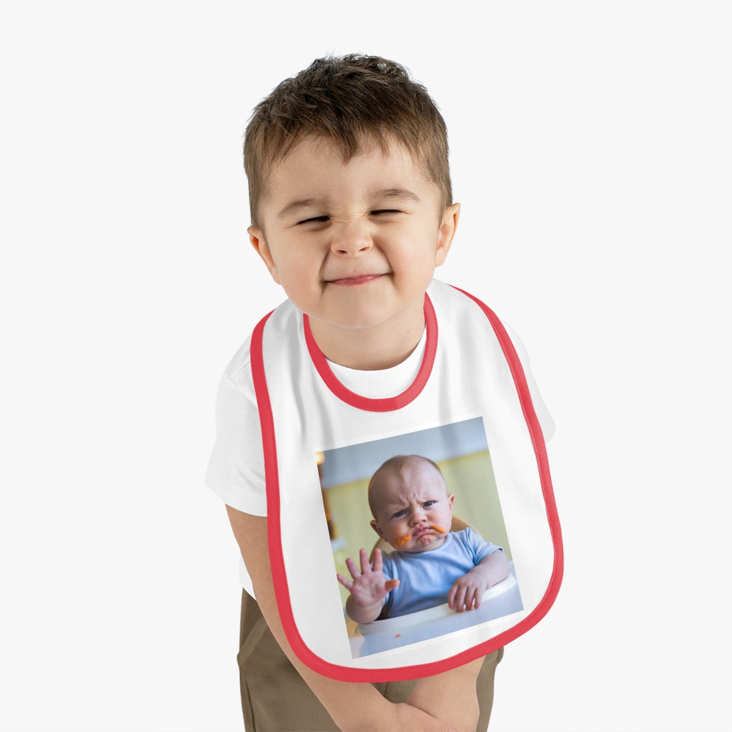 baby says "yuck" bib