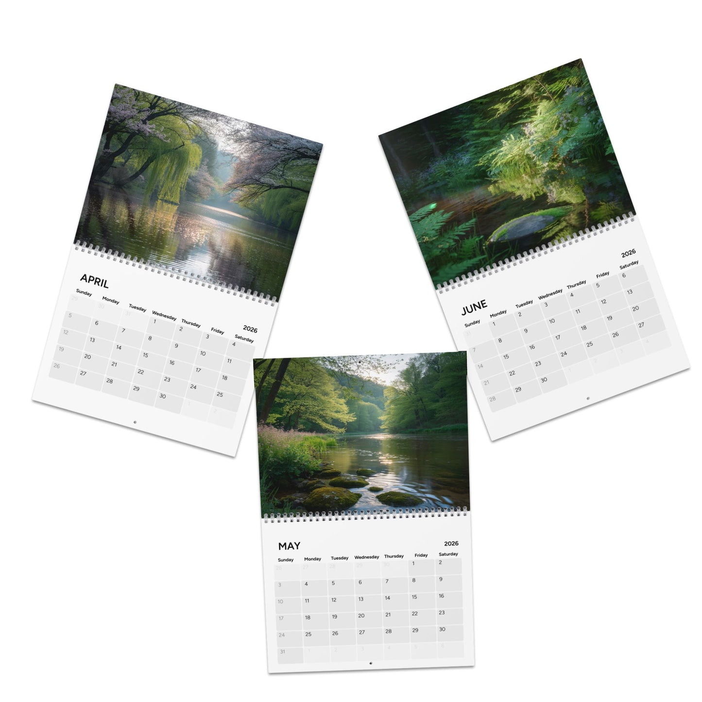 Nature-Inspired 2026 Wall Calendar - 12 Months of Scenic Beauty