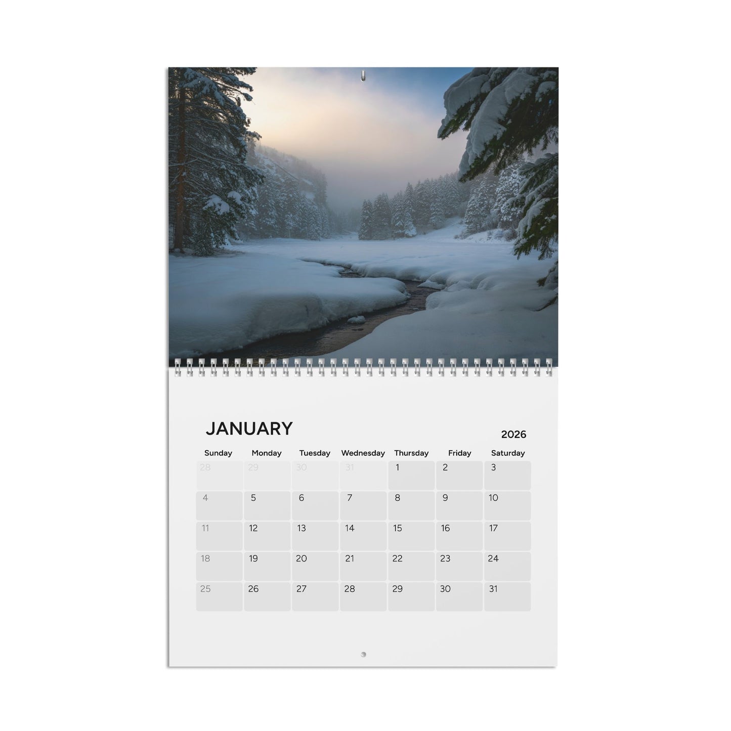 Nature-Inspired 2026 Wall Calendar - 12 Months of Scenic Beauty