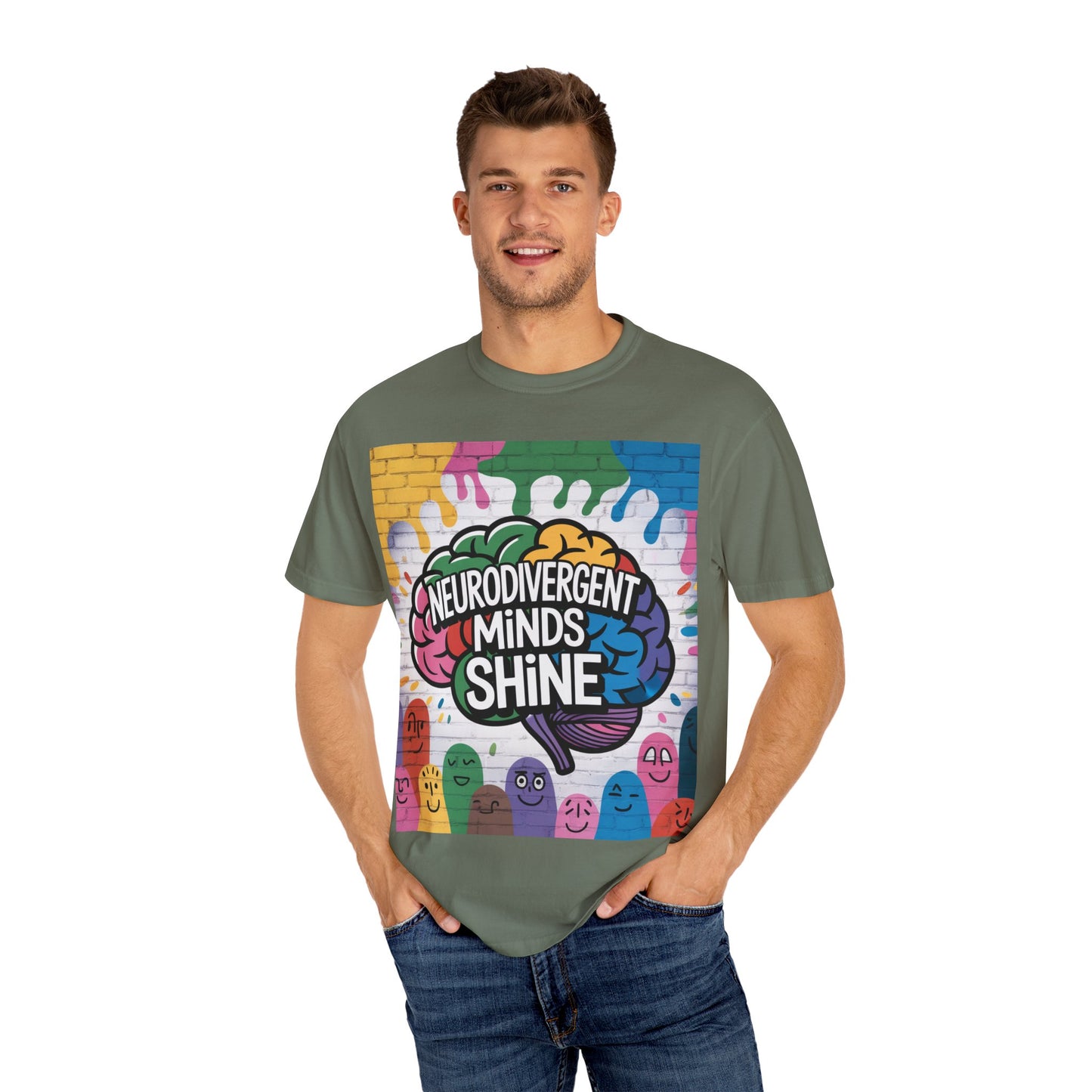 Neurodivergent Minds Shine T-Shirt | Unisex Graphic Tee, Colorful Awareness Shirt, Gift for Neurodiverse Friends, Fun Casual Wear, Artsy Tee