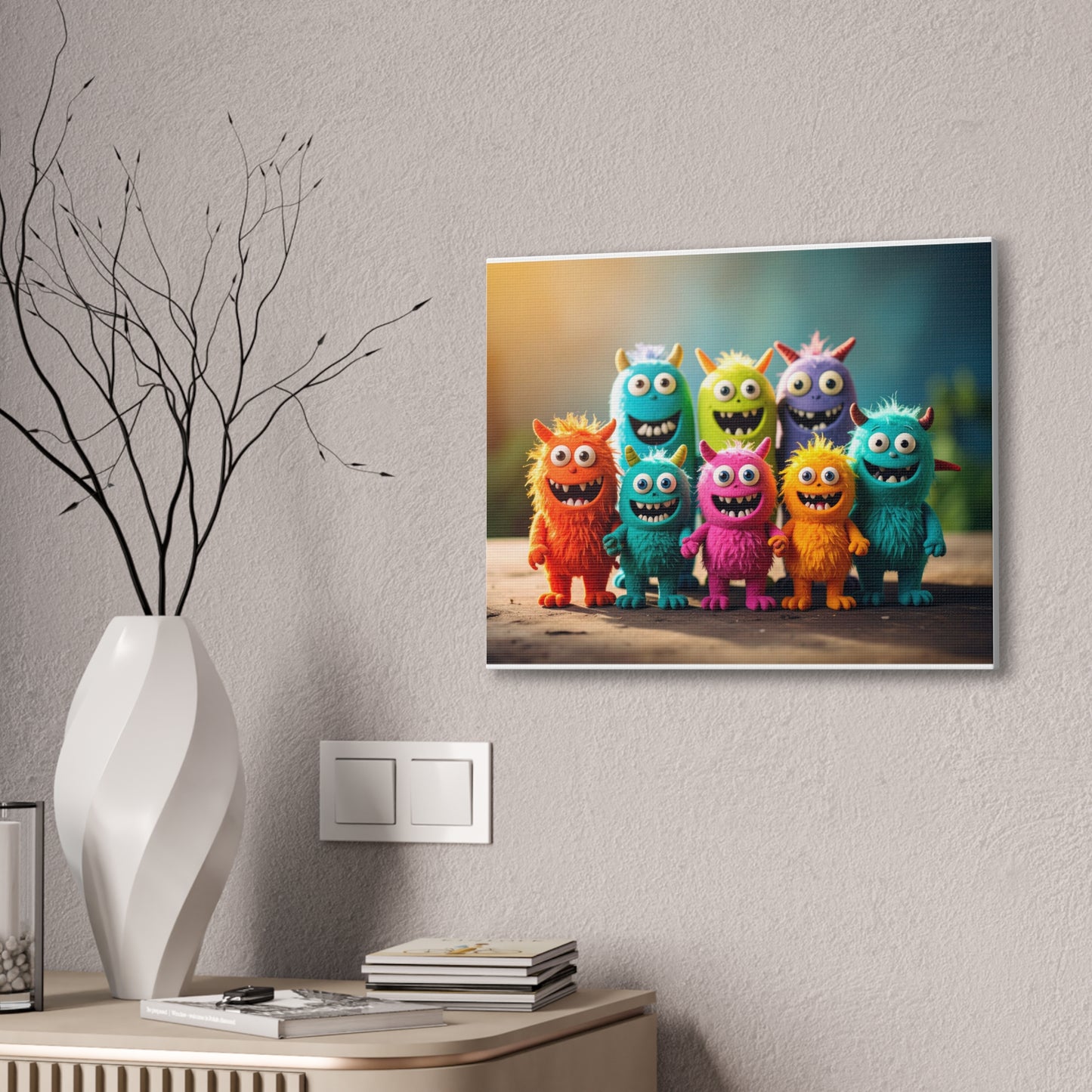 Colorful Monster Art Canvas