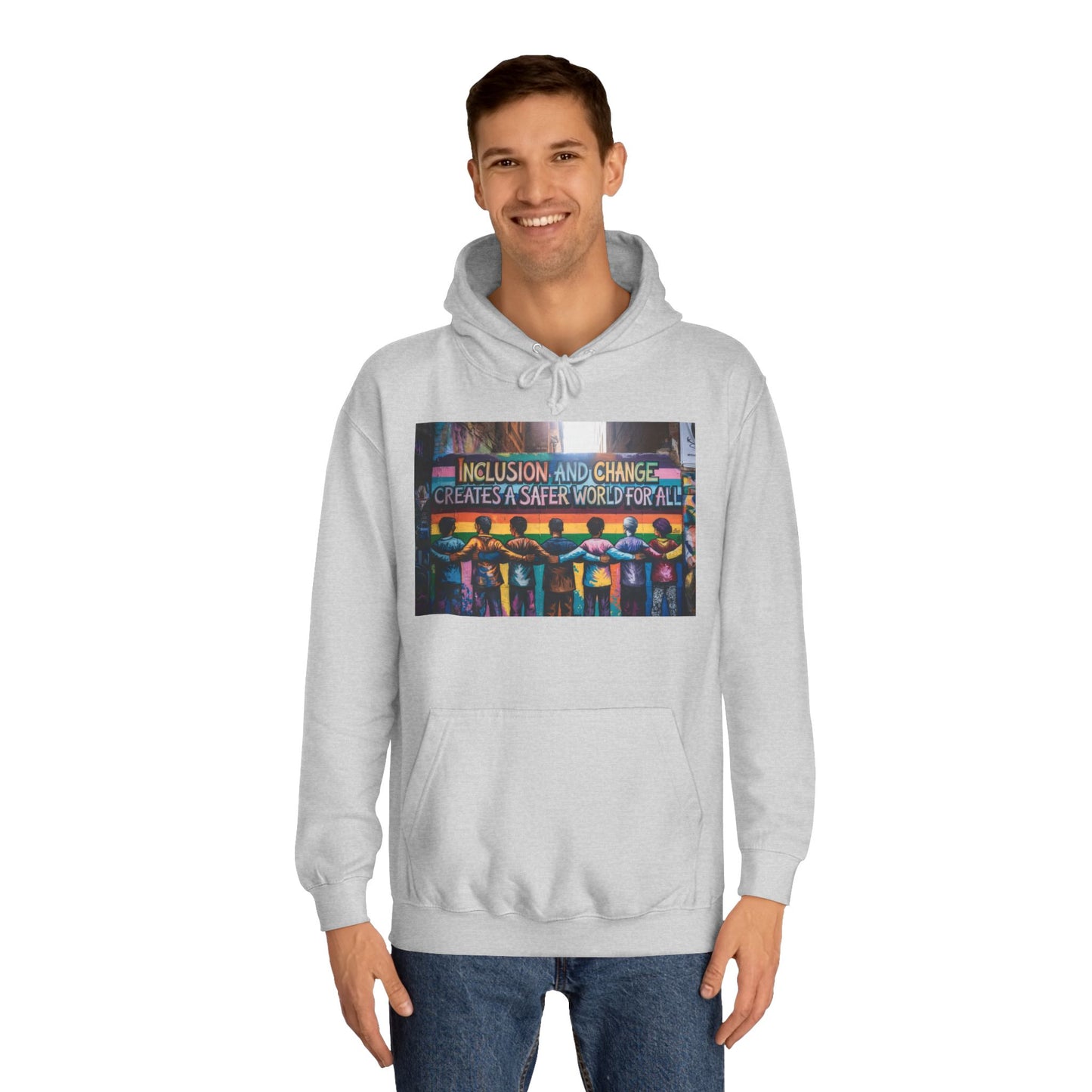 Inclusive Change College Hoodie | Unisex Hooded Sweatshirt, Campus Apparel, Student Gift, Social Justice Hoodie, College Spirit Wear
