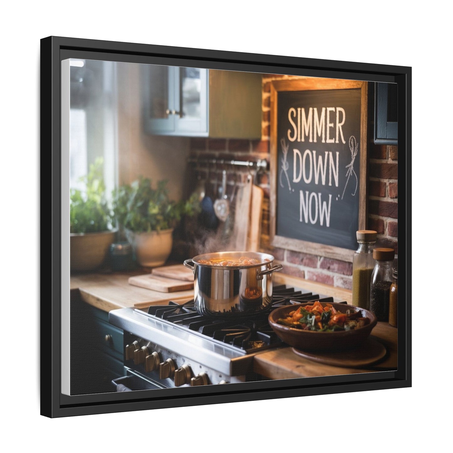 Framed Kitchen Wall Art - Simmer Down Now