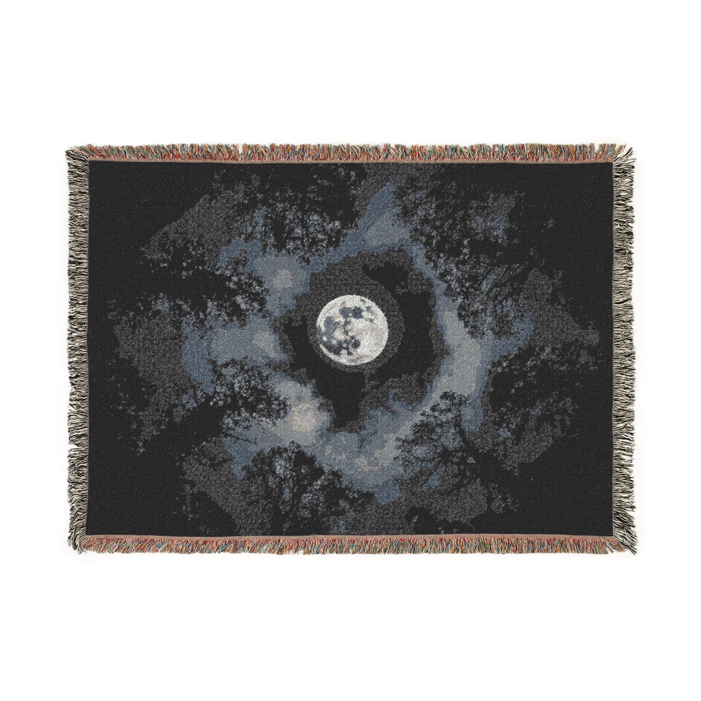 Woven Blanket, Moonlit Night Sky Tapestry, Celestial Home Decor, Night Sky Throw Blanket, Starry Sky Wall Hanging, Boho Room Accents