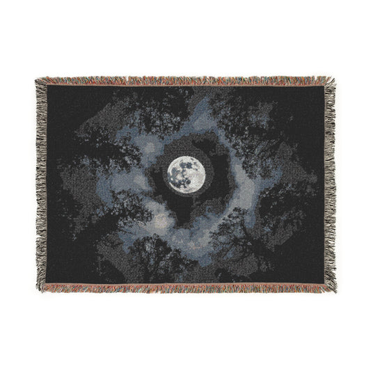 Woven Blanket, Moonlit Night Sky Tapestry, Celestial Home Decor, Night Sky Throw Blanket, Starry Sky Wall Hanging, Boho Room Accents