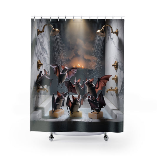 Shower Curtains - Batty Halloween Clean Design