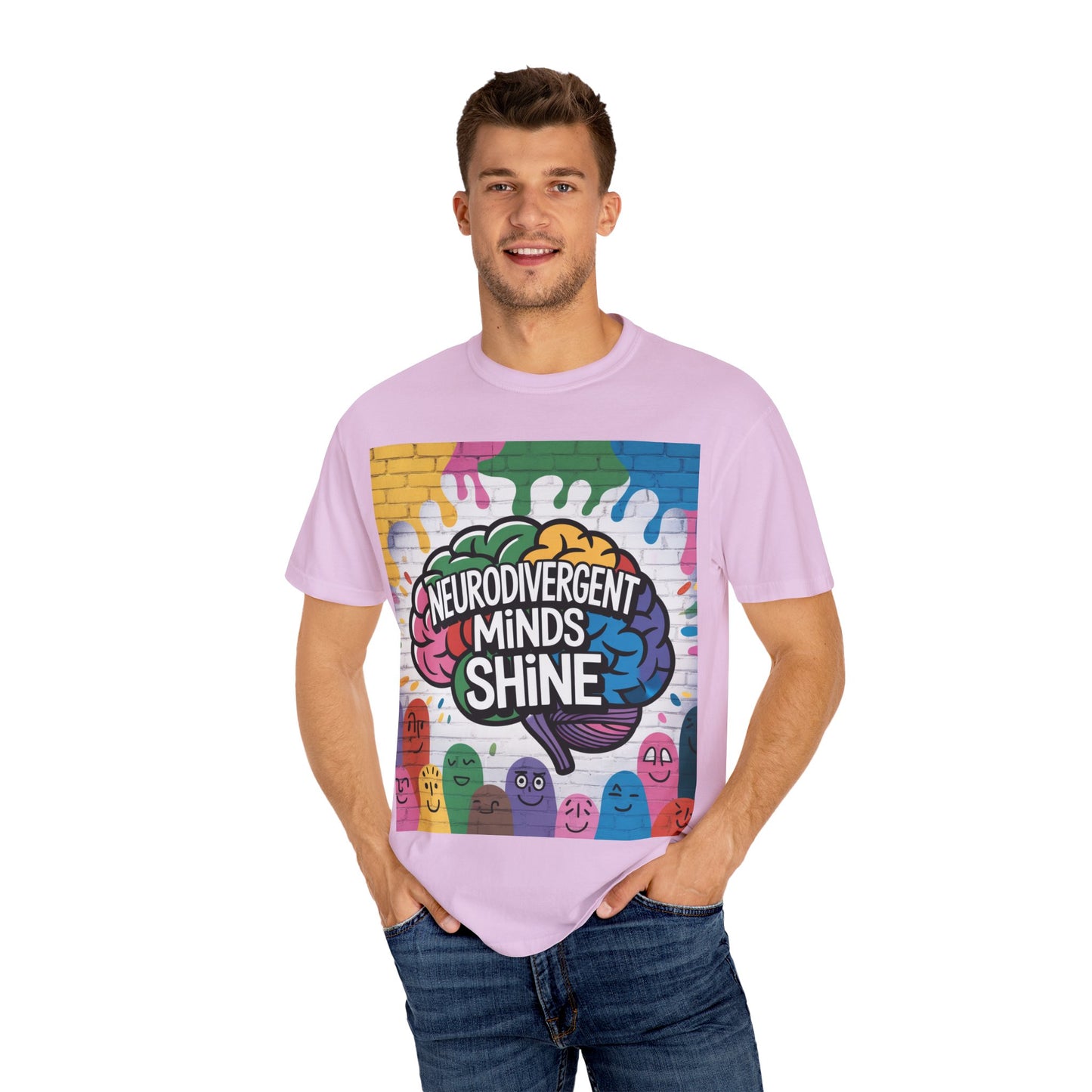 Neurodivergent Minds Shine T-Shirt | Unisex Graphic Tee, Colorful Awareness Shirt, Gift for Neurodiverse Friends, Fun Casual Wear, Artsy Tee