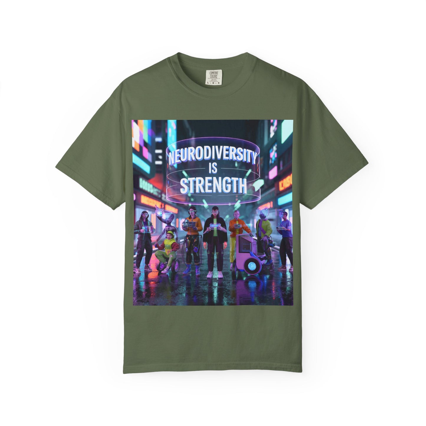 Neurodiversity Strength Tee, Unisex Garment-Dyed T-shirt, LGBTQ+ Pride, Awareness Merchandise, Inclusive Fashion, Gift for Friends
