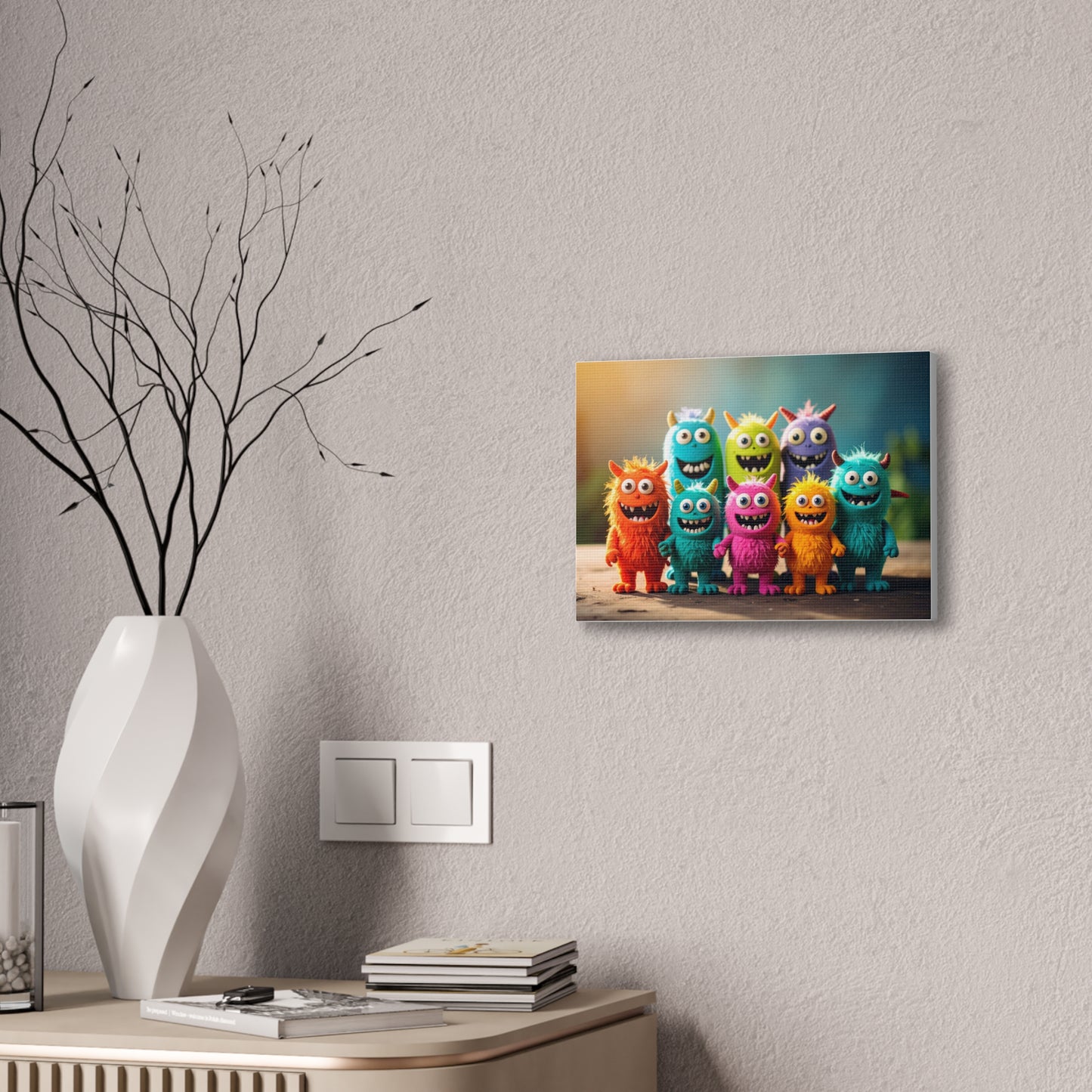 Colorful Monster Art Canvas