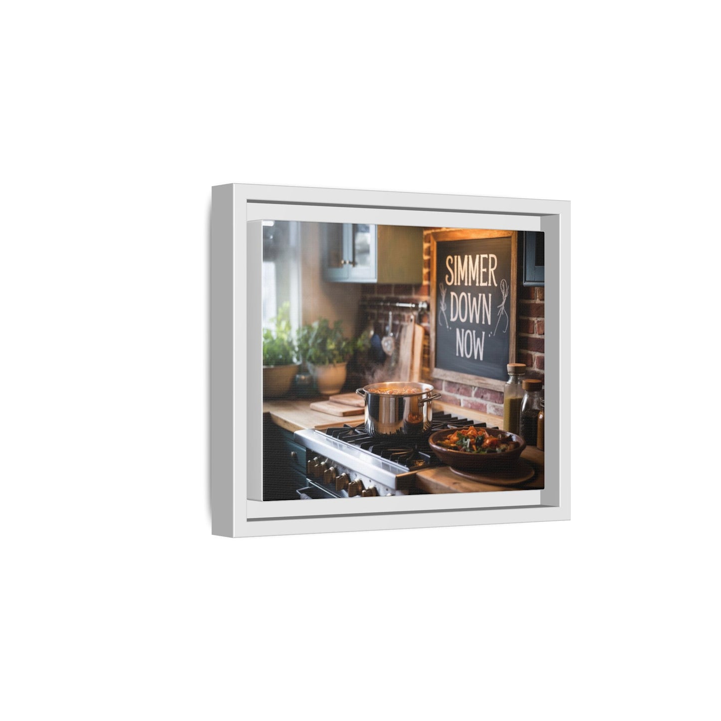 Framed Kitchen Wall Art - Simmer Down Now