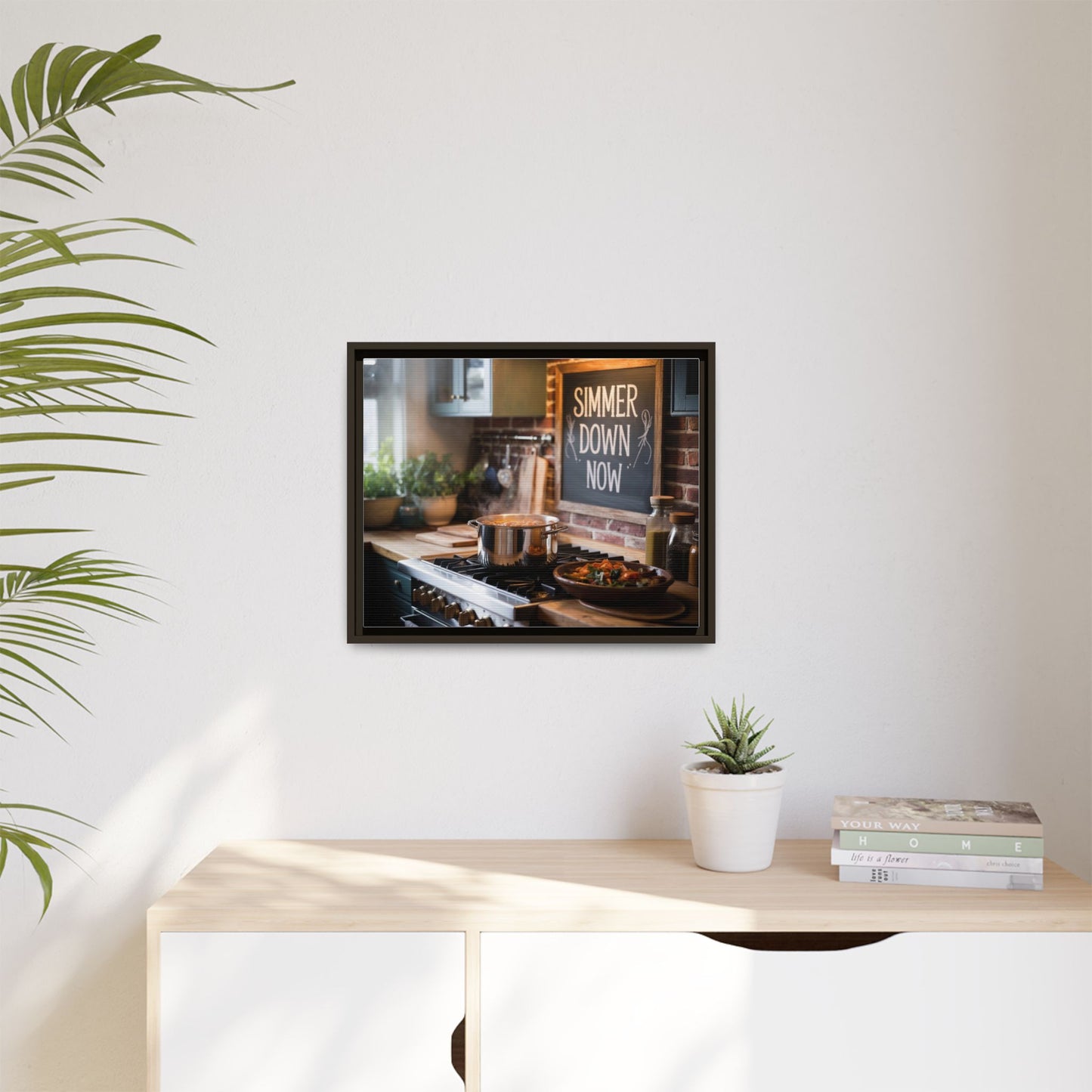 Framed Kitchen Wall Art - Simmer Down Now