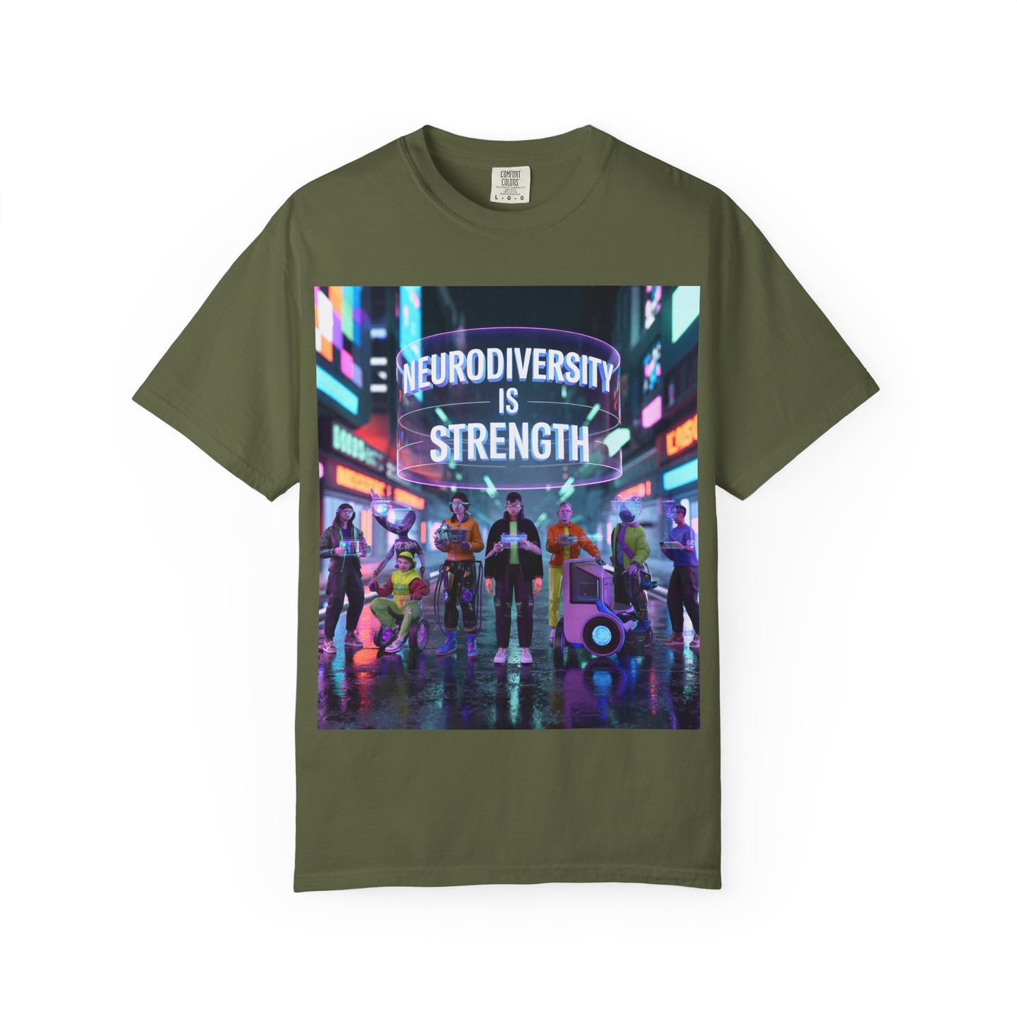 Neurodiversity Strength Tee, Unisex Garment-Dyed T-shirt, LGBTQ+ Pride, Awareness Merchandise, Inclusive Fashion, Gift for Friends
