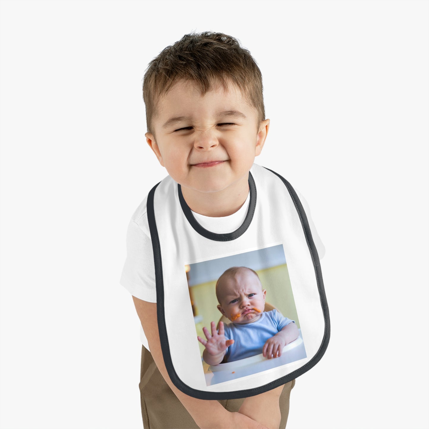 baby says "yuck" bib