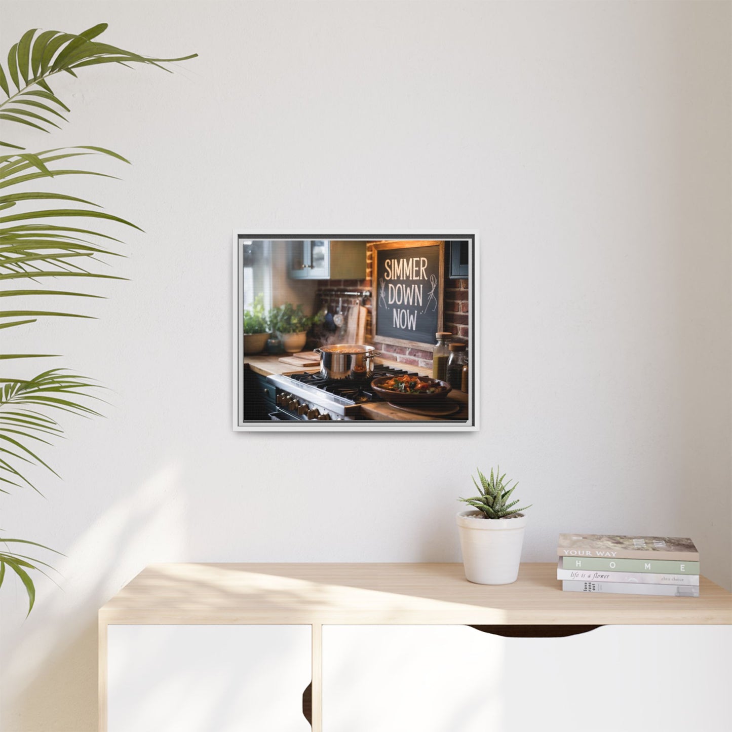 Framed Kitchen Wall Art - Simmer Down Now