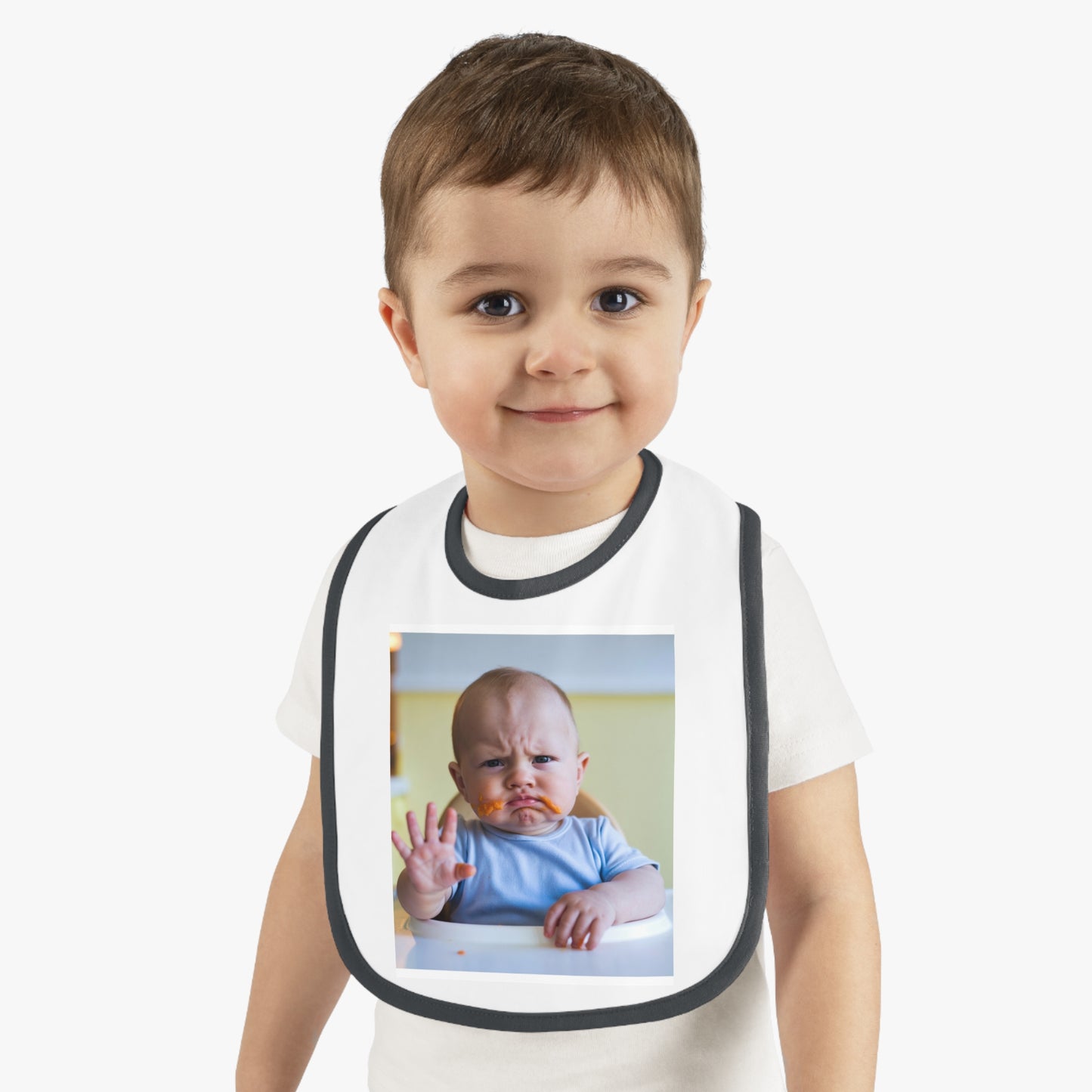 baby says "yuck" bib