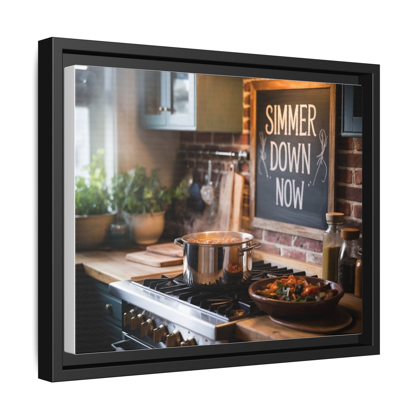 Framed Kitchen Wall Art - Simmer Down Now