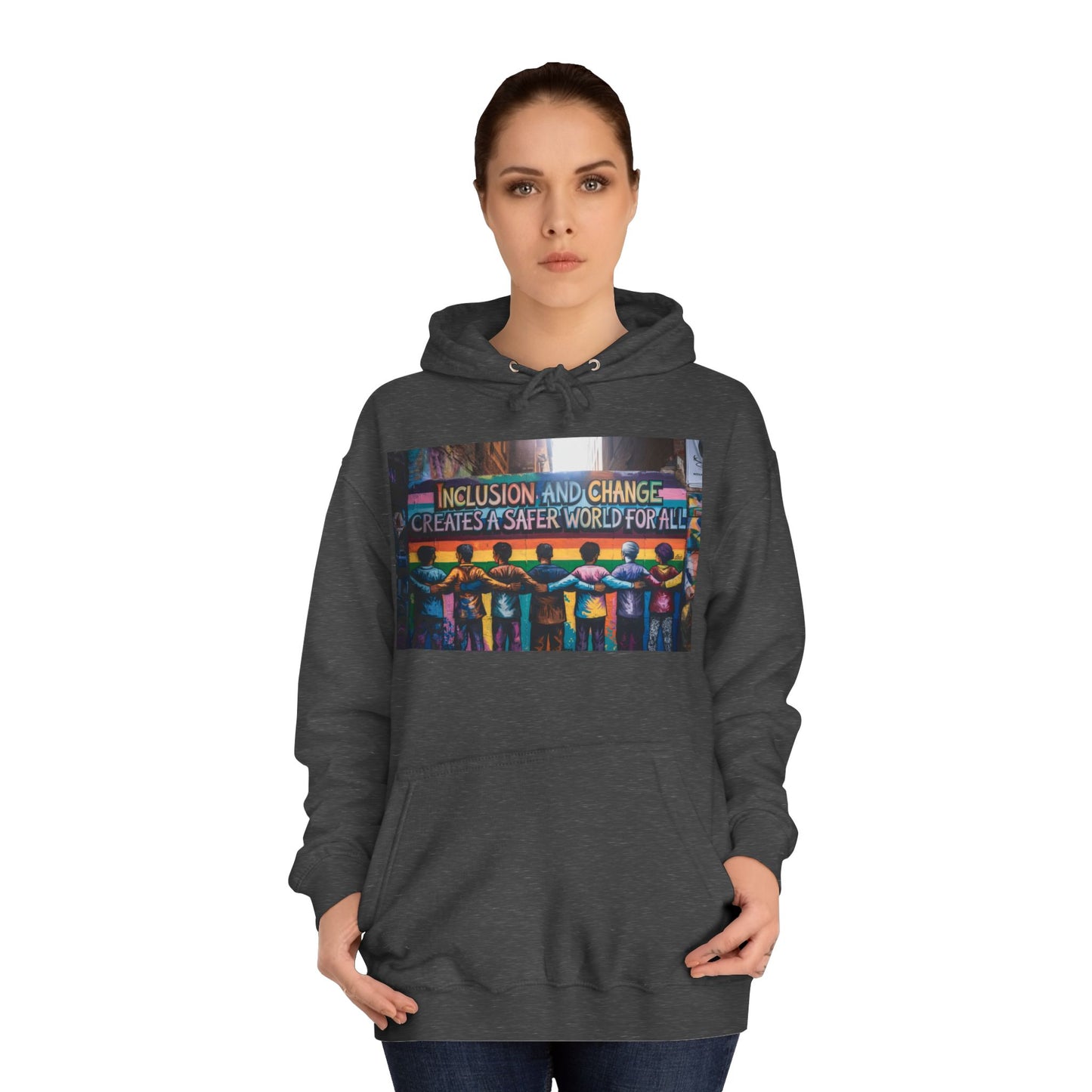 Inclusive Change College Hoodie | Unisex Hooded Sweatshirt, Campus Apparel, Student Gift, Social Justice Hoodie, College Spirit Wear