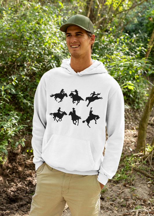 Equestrian Three-Panel Fleece Hoodie, Cozy Horse Lover's Gift, Fall/Winter Apparel, Unique Riding Sweatshirt, Stylish Casual Wear
