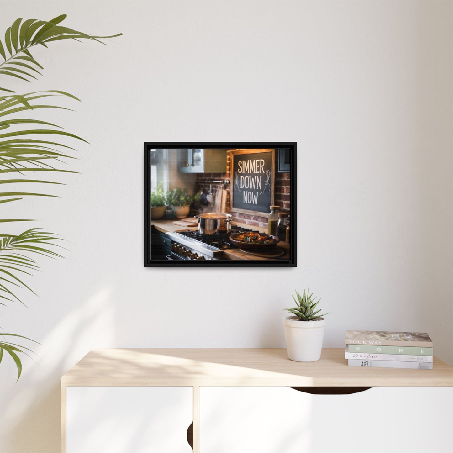 Framed Kitchen Wall Art - Simmer Down Now