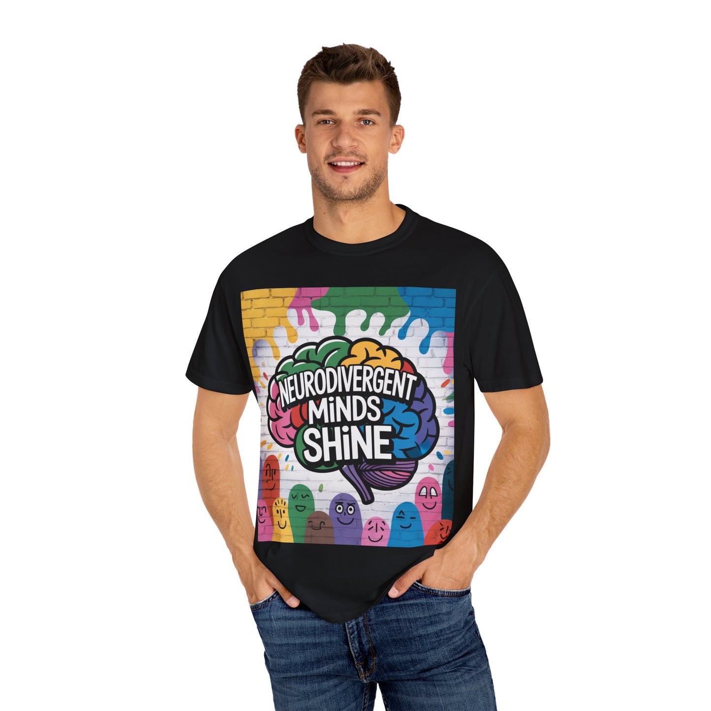 Neurodivergent Minds Shine T-Shirt | Unisex Graphic Tee, Colorful Awareness Shirt, Gift for Neurodiverse Friends, Fun Casual Wear, Artsy Tee