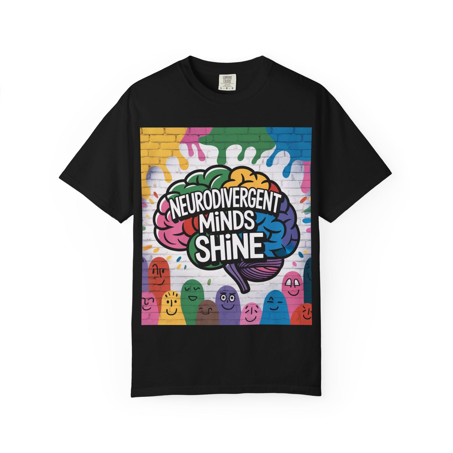 Neurodivergent Minds Shine T-Shirt | Unisex Graphic Tee, Colorful Awareness Shirt, Gift for Neurodiverse Friends, Fun Casual Wear, Artsy Tee