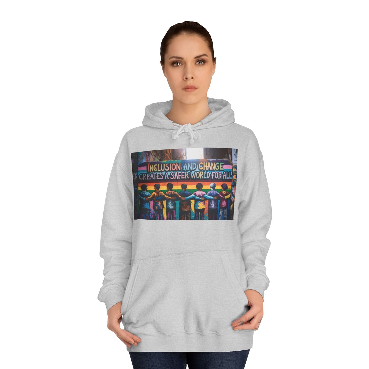 Inclusive Change College Hoodie | Unisex Hooded Sweatshirt, Campus Apparel, Student Gift, Social Justice Hoodie, College Spirit Wear