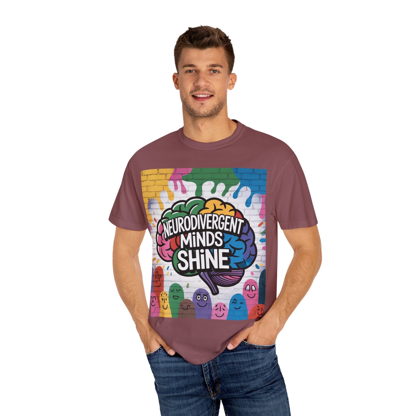 Neurodivergent Minds Shine T-Shirt | Unisex Graphic Tee, Colorful Awareness Shirt, Gift for Neurodiverse Friends, Fun Casual Wear, Artsy Tee