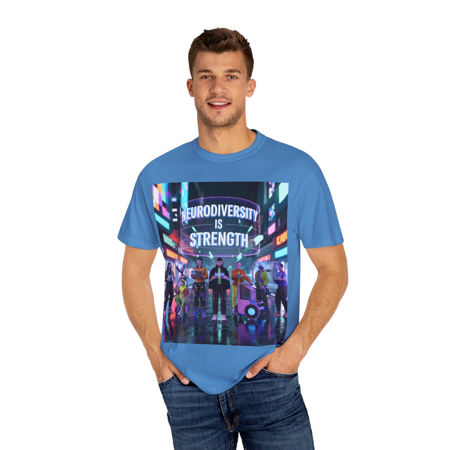 Neurodiversity Strength Tee, Unisex Garment-Dyed T-shirt, LGBTQ+ Pride, Awareness Merchandise, Inclusive Fashion, Gift for Friends