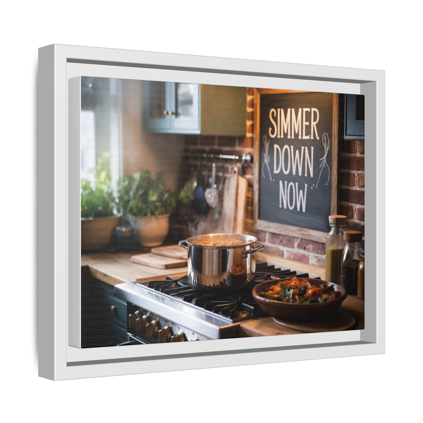 Framed Kitchen Wall Art - Simmer Down Now