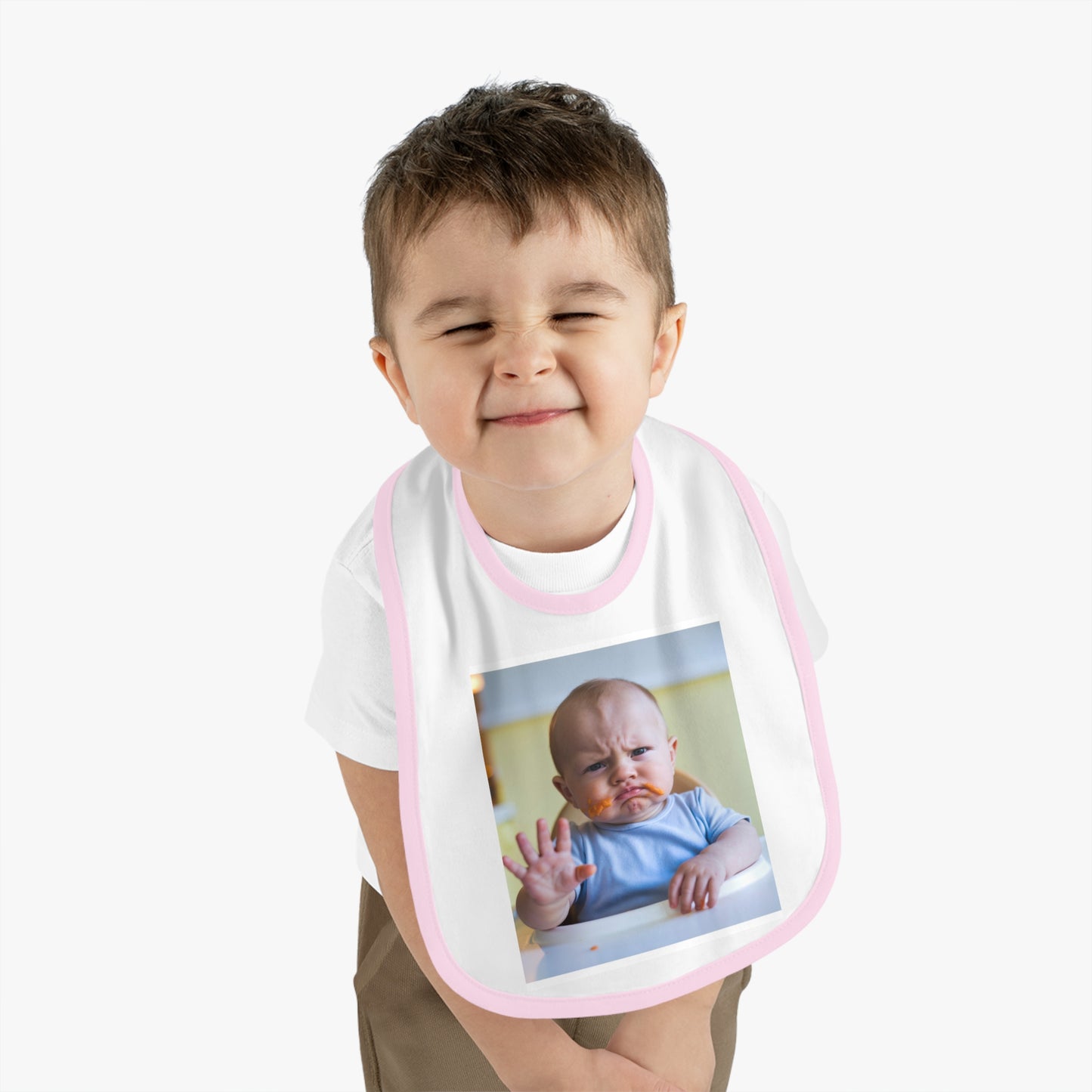 baby says "yuck" bib