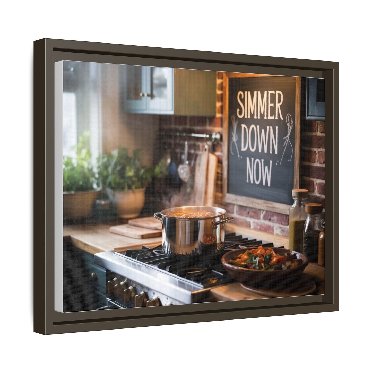 Framed Kitchen Wall Art - Simmer Down Now