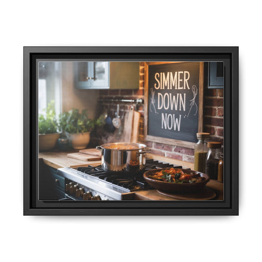 Framed Kitchen Wall Art - Simmer Down Now
