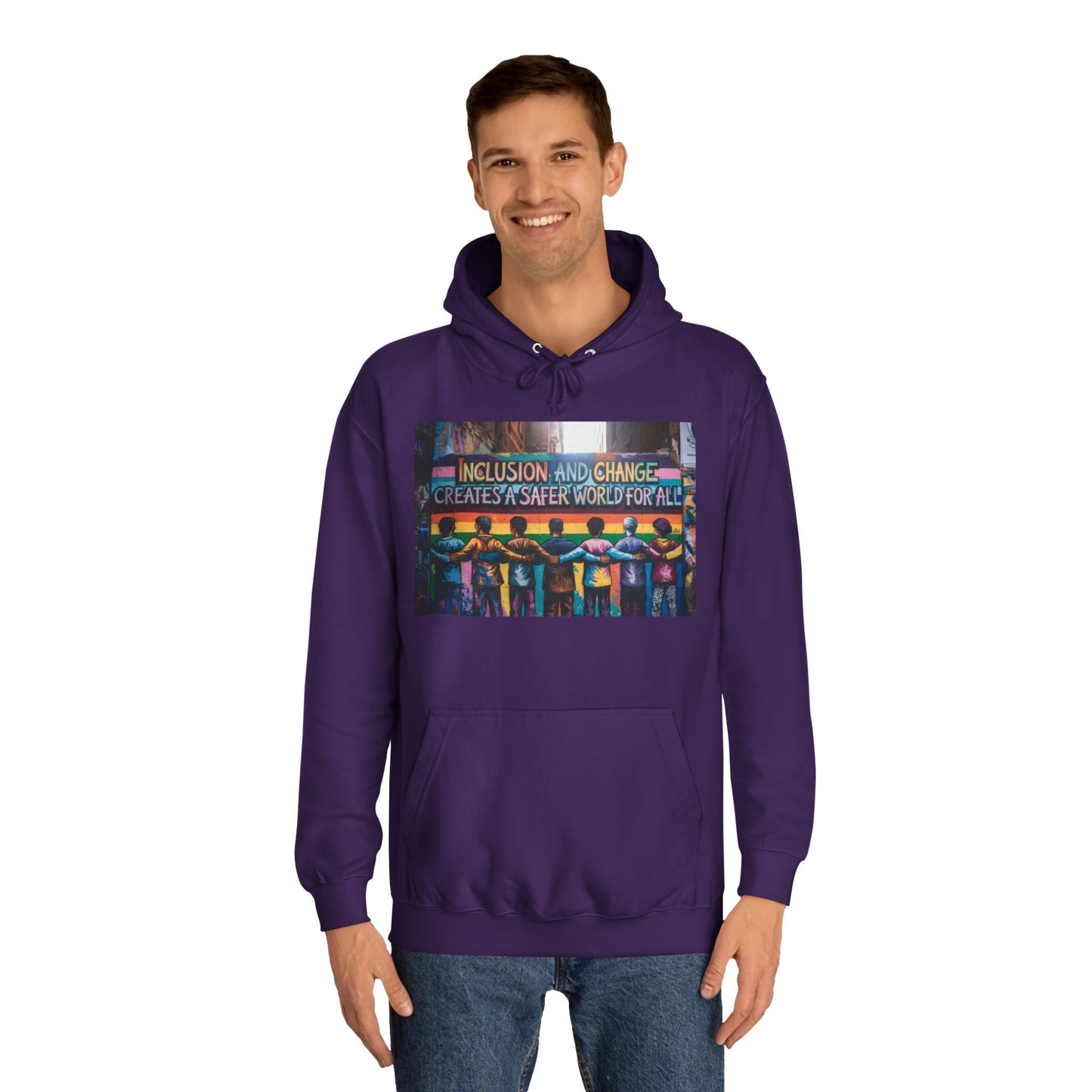 Inclusive Change College Hoodie | Unisex Hooded Sweatshirt, Campus Apparel, Student Gift, Social Justice Hoodie, College Spirit Wear