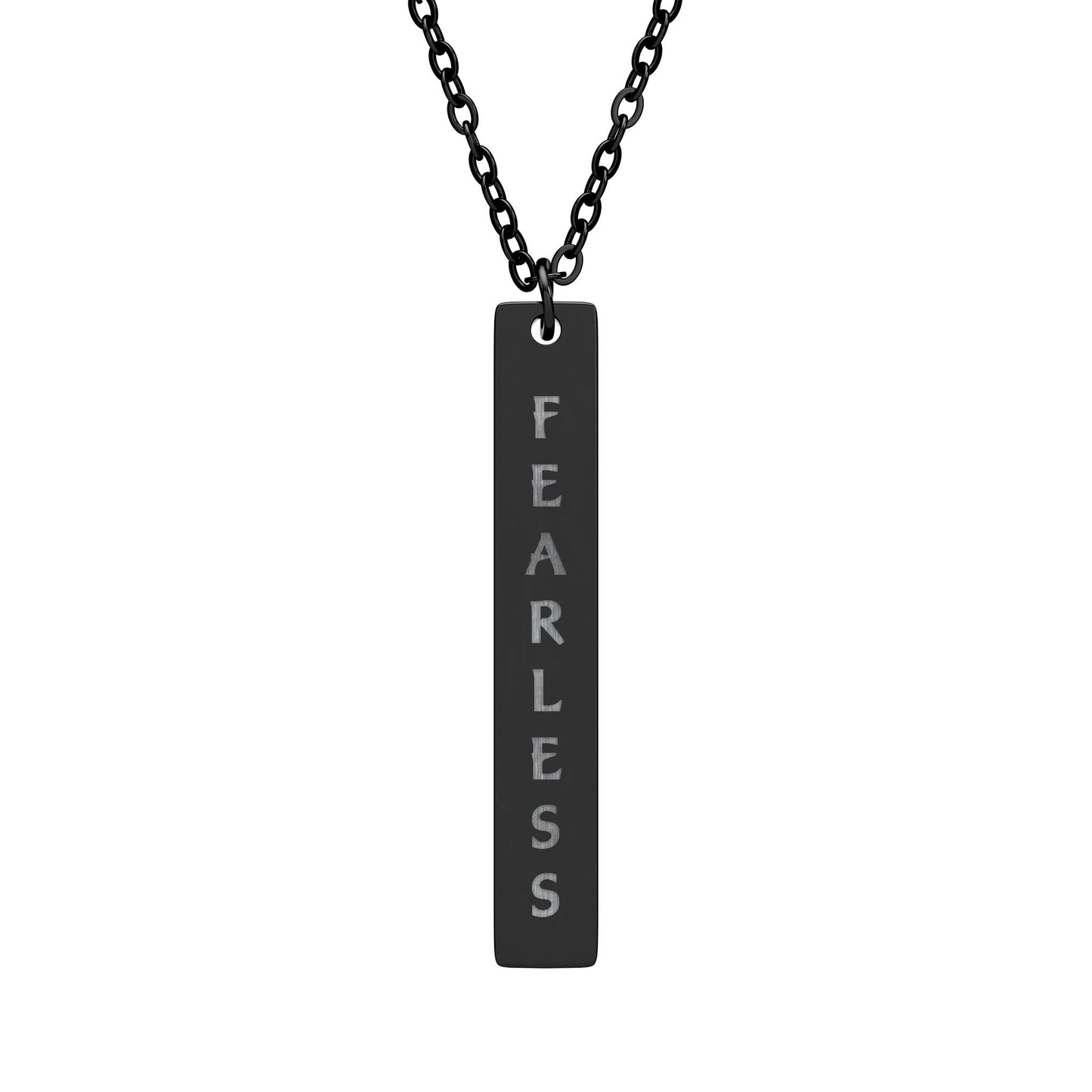 Fearless Vertical Bar Necklace - Personalized Engraved Jewelry for Inspiration