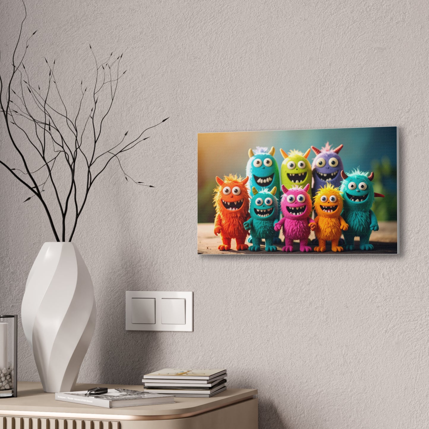 Colorful Monster Art Canvas