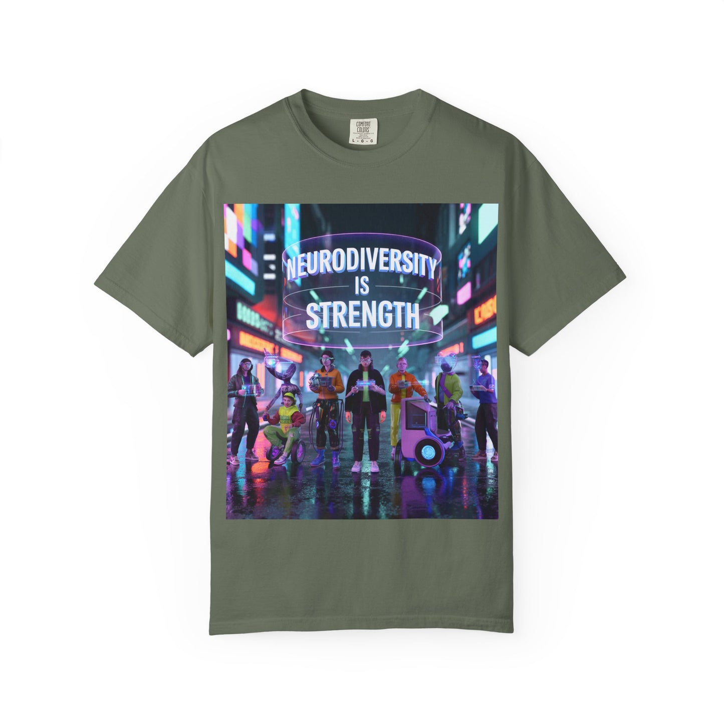 Neurodiversity Strength Tee, Unisex Garment-Dyed T-shirt, LGBTQ+ Pride, Awareness Merchandise, Inclusive Fashion, Gift for Friends