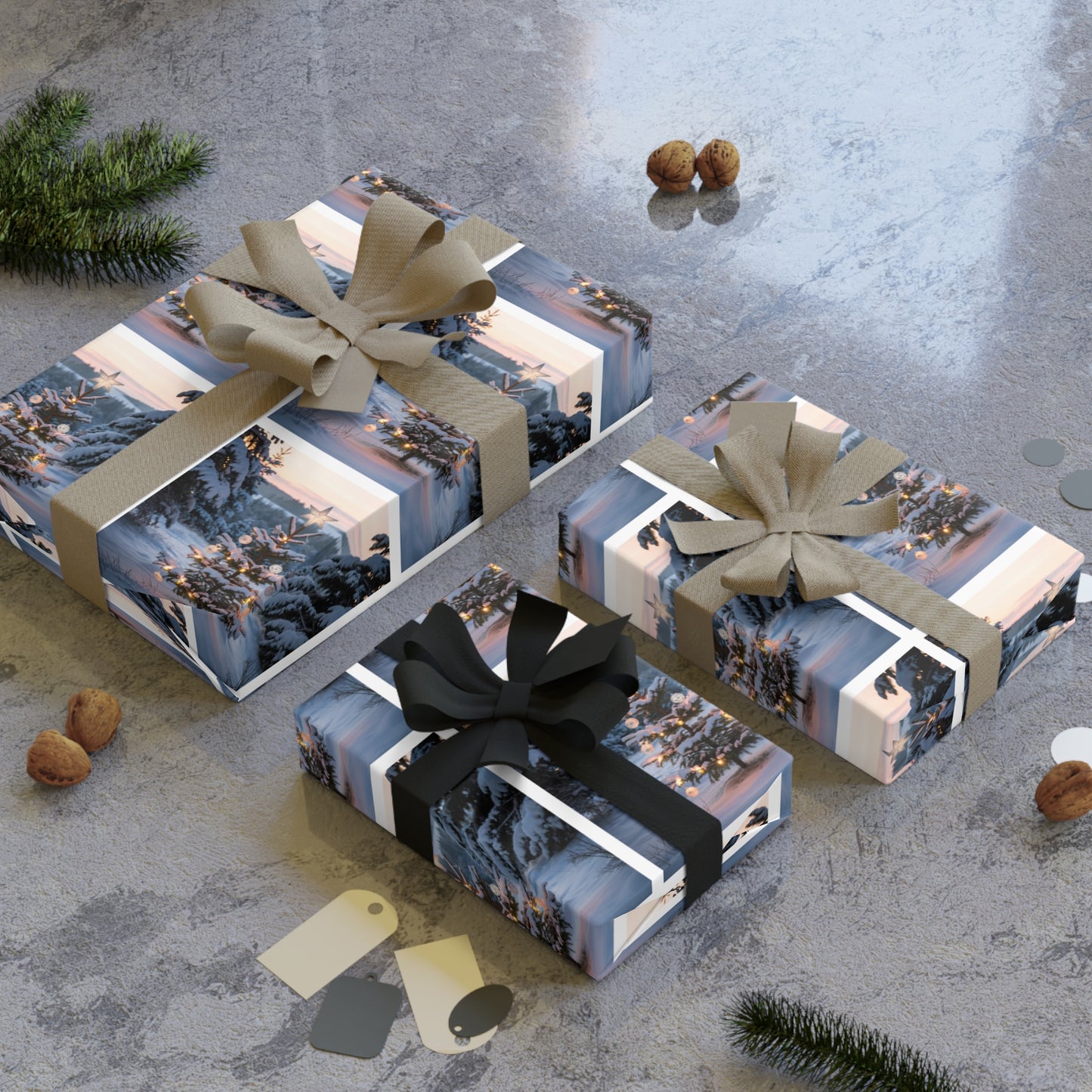 Wrapping Paper Rolls - Winter Wonderland Decorative Tree Design