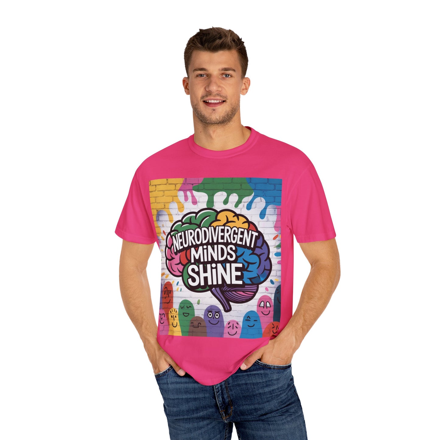 Neurodivergent Minds Shine T-Shirt | Unisex Graphic Tee, Colorful Awareness Shirt, Gift for Neurodiverse Friends, Fun Casual Wear, Artsy Tee