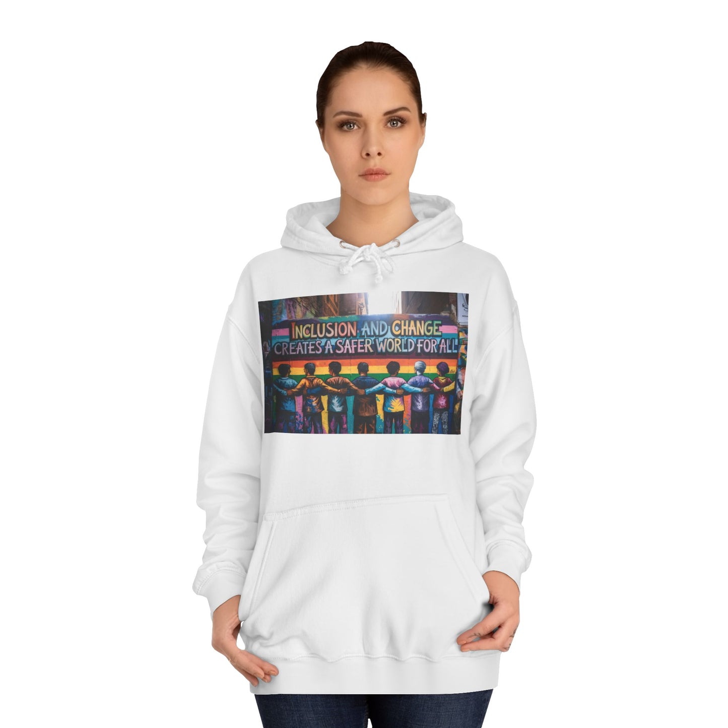 Inclusive Change College Hoodie | Unisex Hooded Sweatshirt, Campus Apparel, Student Gift, Social Justice Hoodie, College Spirit Wear