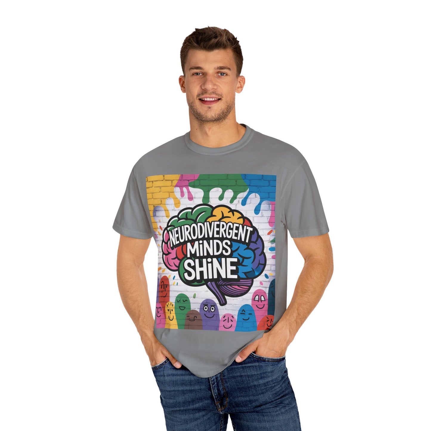 Neurodivergent Minds Shine T-Shirt | Unisex Graphic Tee, Colorful Awareness Shirt, Gift for Neurodiverse Friends, Fun Casual Wear, Artsy Tee